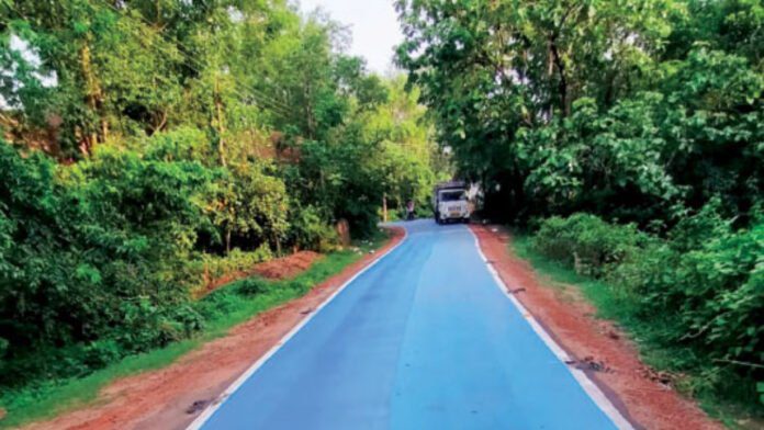 Blue Coated Road : পথ দেখাচ্ছে পূর্ব বর্ধমান জেলায় তৈরি প্লাস্টিকমুক্ত পরিবেশবান্ধব নীল রাস্তা!!