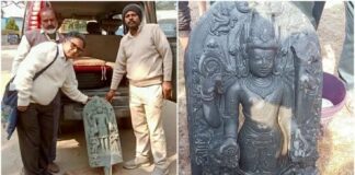 রায়নায় পুকুর সংস্কারে মিলল সেন আমলের বিষ্ণুমূর্তি: ইতিহাসের এক অনন্য উন্মোচন History unearthed during pond excavation in Rayna | 1000-year-old Lord Vishnu idol recovered